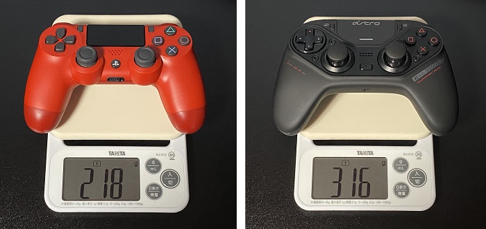 PS4コントローラーとC40の重さ比較